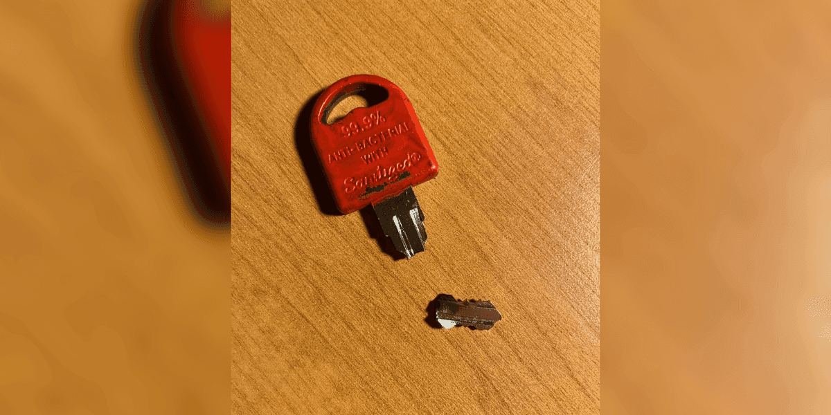 A broken red key