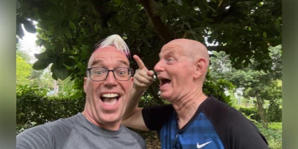 Brian with his mentor Avi in a park